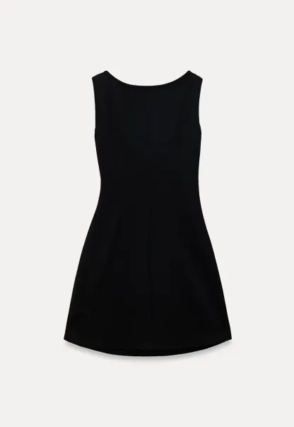 Robe mini sans manches à détail cache-cœur