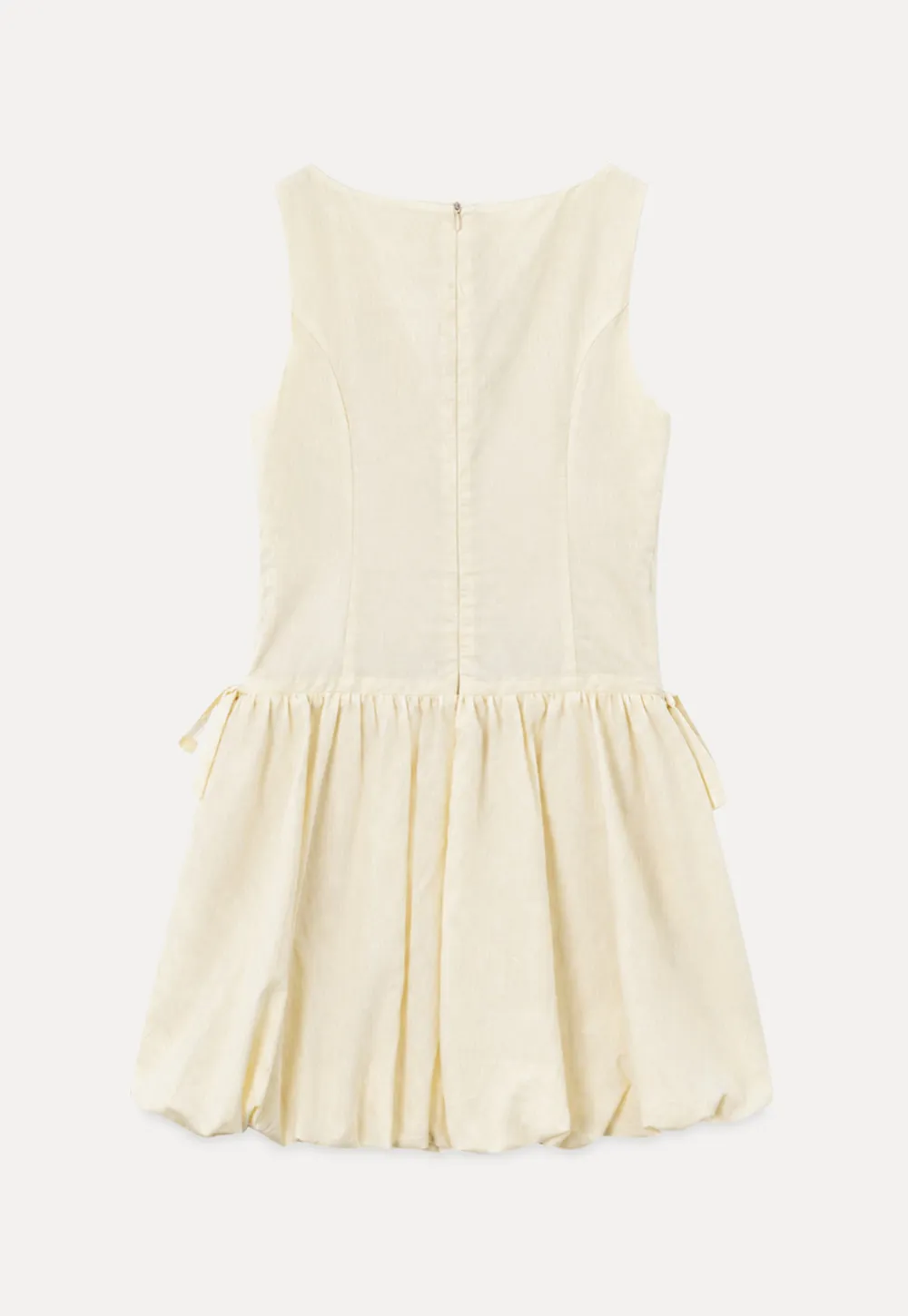Button Front Square Neck Puff Sleeve Dress