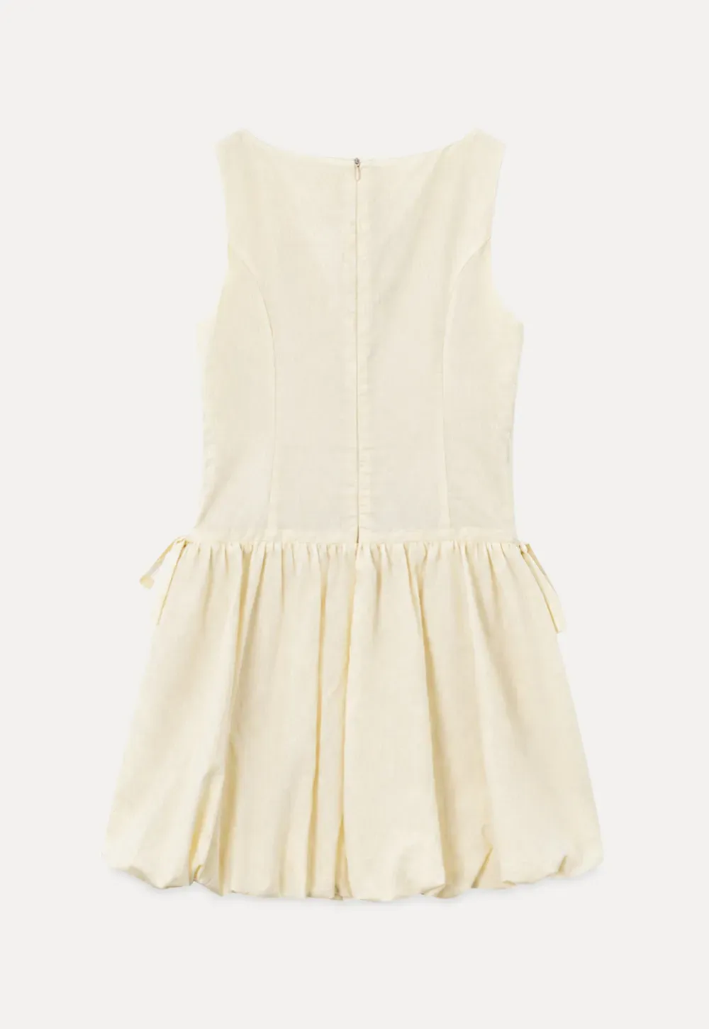 Button Front Square Neck Puff Sleeve Dress