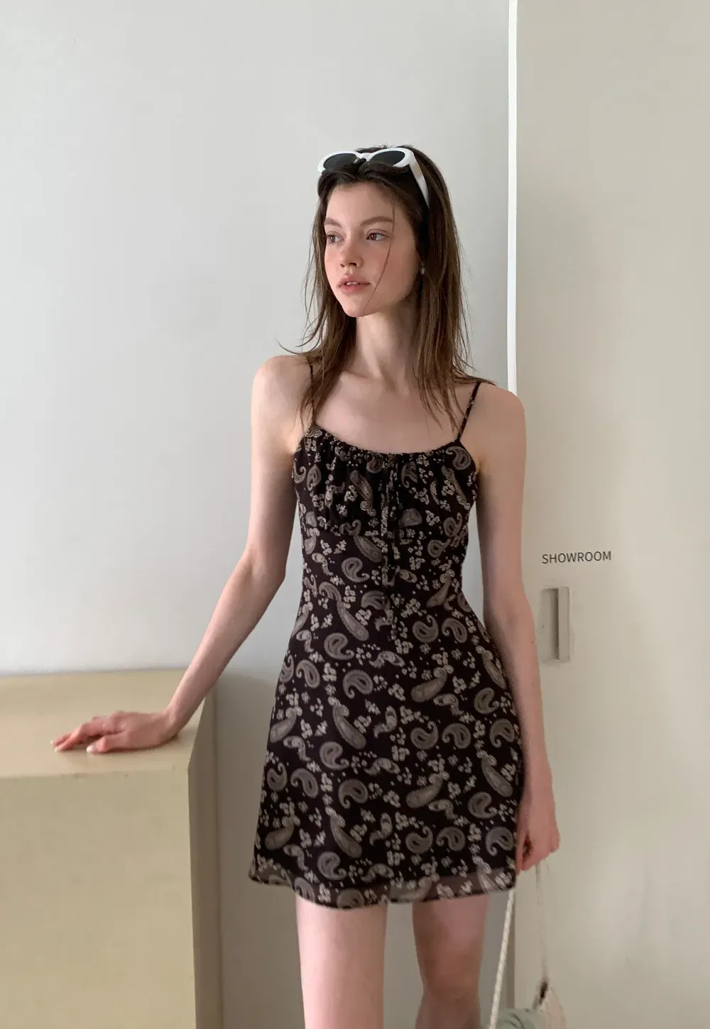 Paisley Print Sheer Chiffon Slip Dress