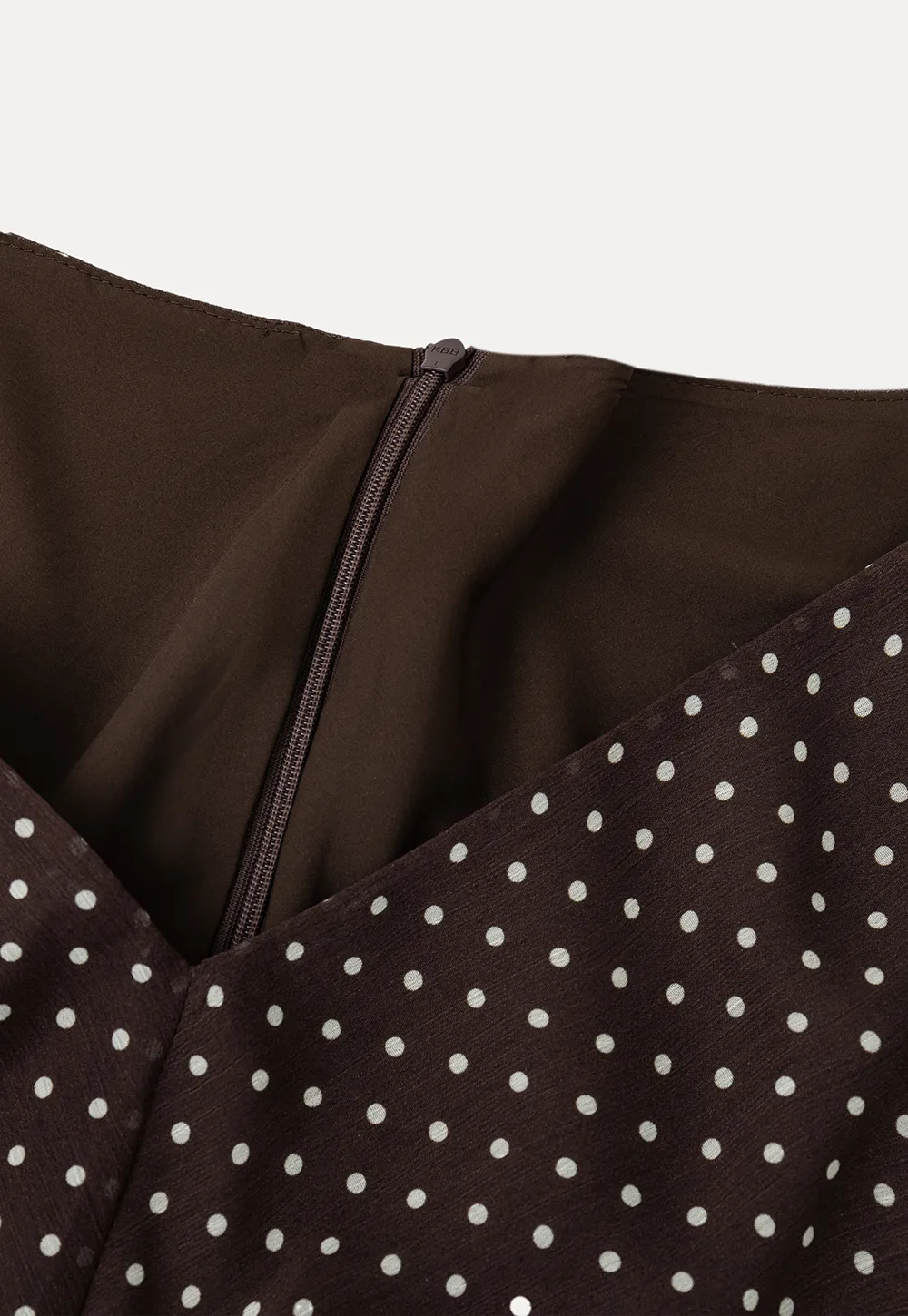 Polka Dot V Neck Tie Sleeve A Line Dress