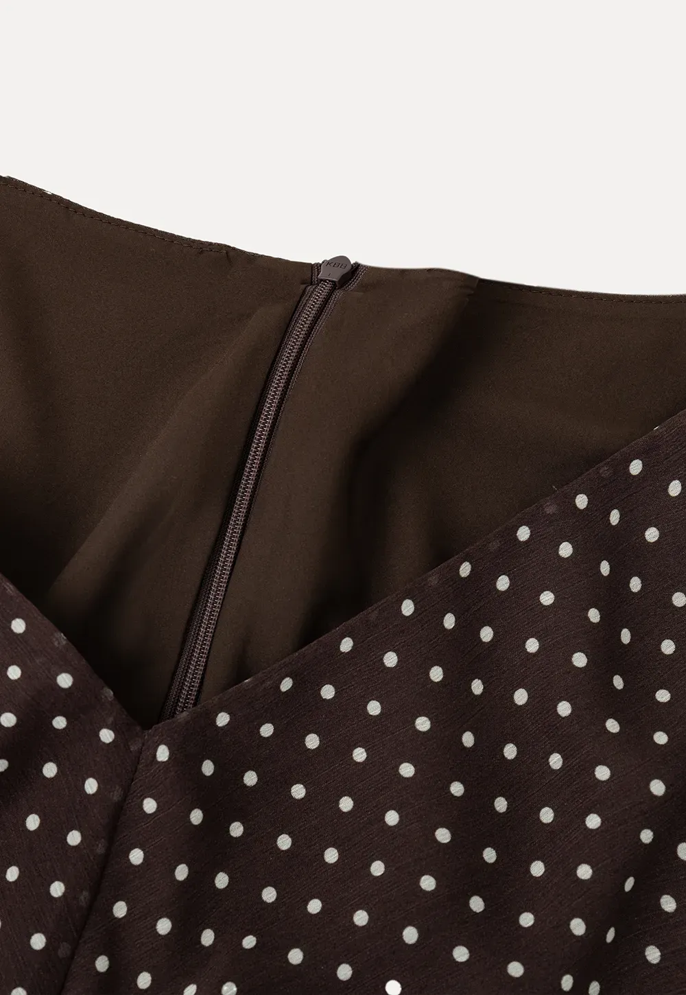 Polka Dot V Neck Tie Sleeve A Line Dress