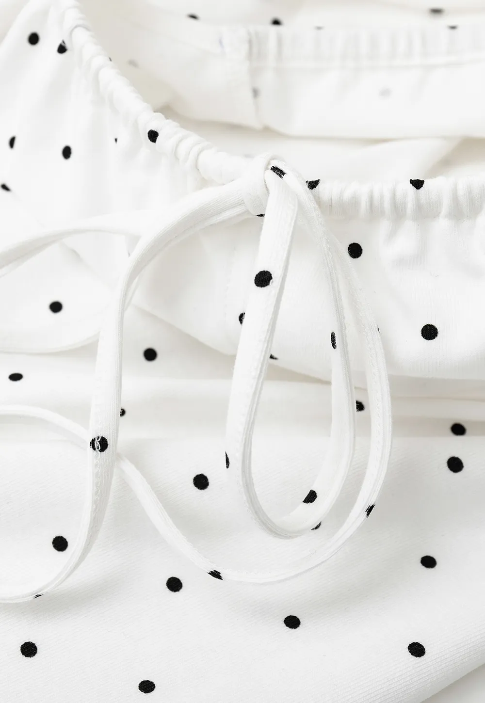 Polka Dot Print Drawstring Waist Slip Dress