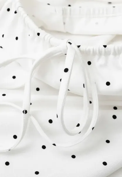 Polka Dot Print Drawstring Waist Slip Dress