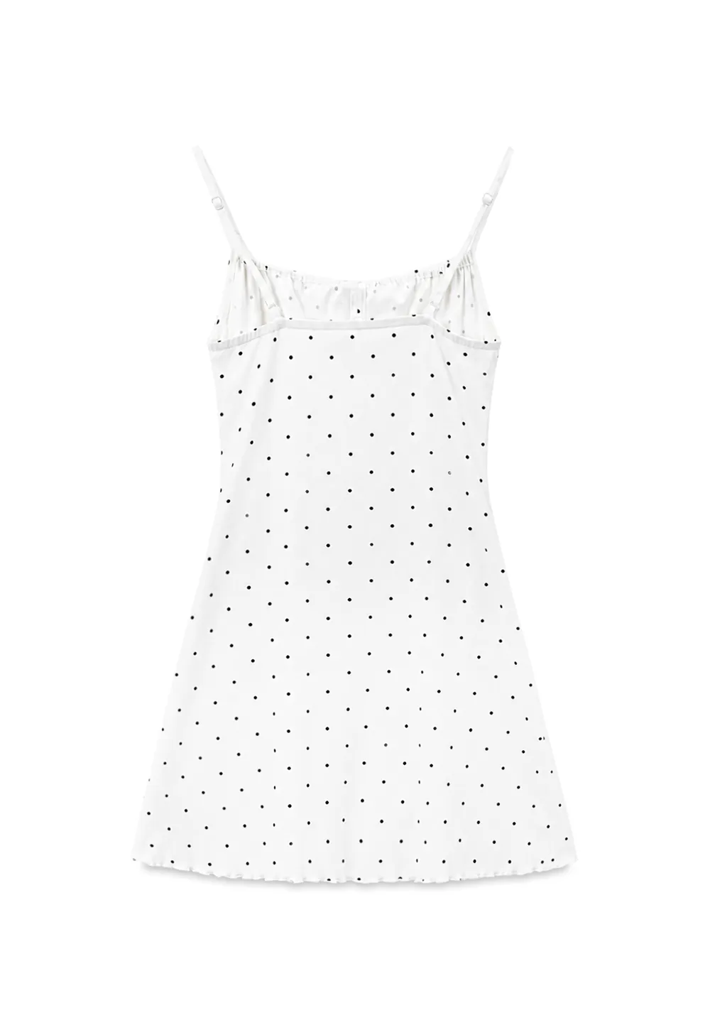 Polka Dot Print Drawstring Waist Slip Dress