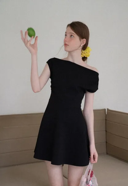 Off Shoulder Cutout Back Tie Waist Dress