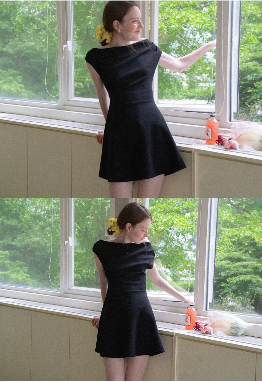 Off Shoulder Cutout Back Tie Waist Dress