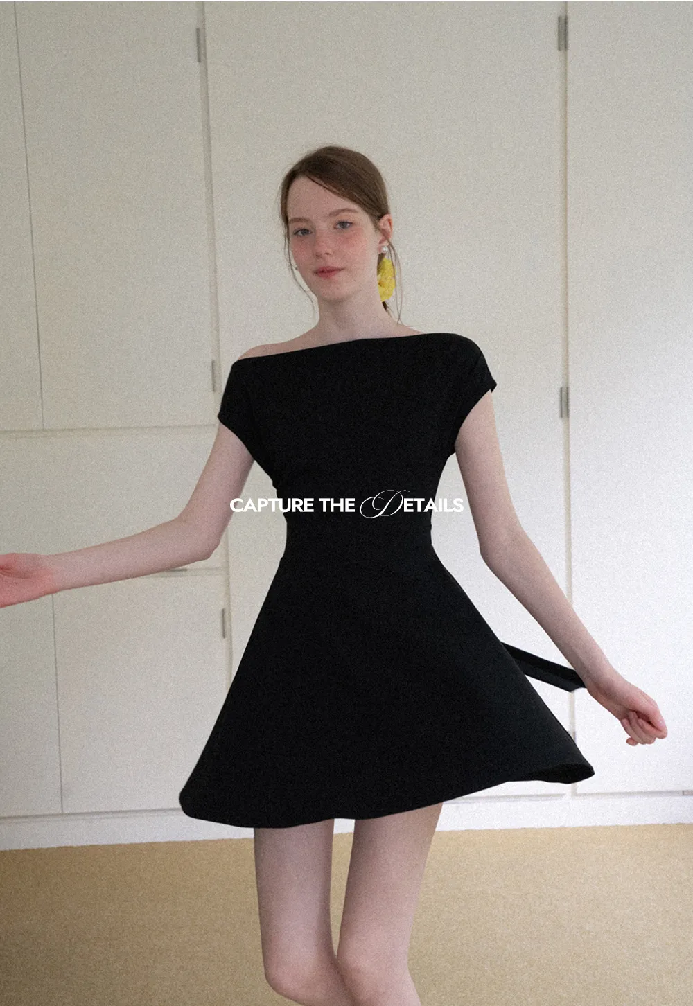 Off Shoulder Cutout Back Tie Waist Dress