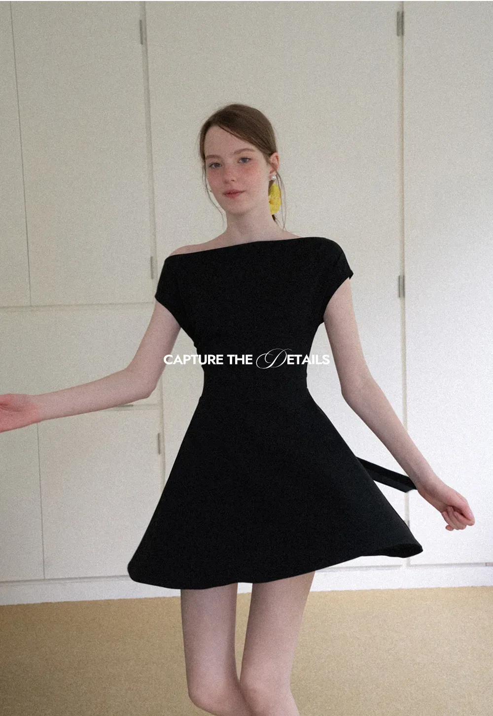 Off Shoulder Cutout Back Tie Waist Dress