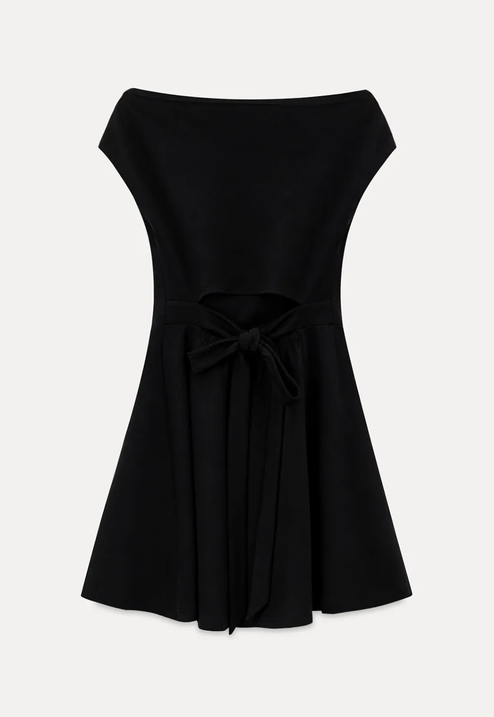 Off Shoulder Cutout Back Tie Waist Dress