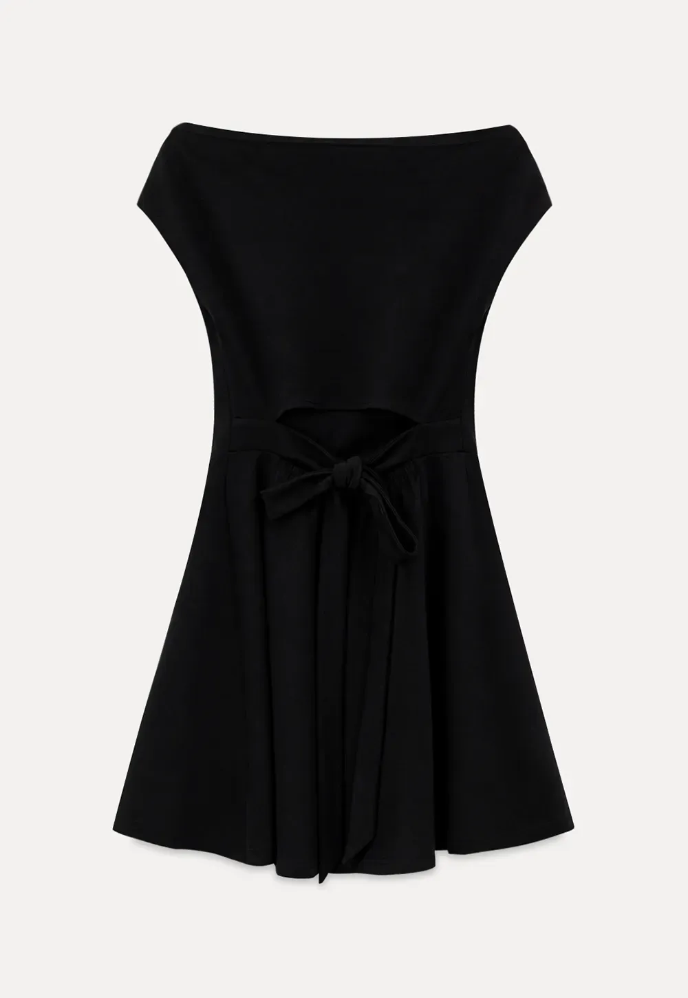Off Shoulder Cutout Back Tie Waist Dress