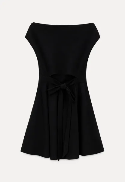 Off Shoulder Cutout Back Tie Waist Dress