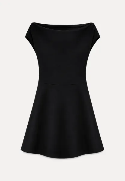 Off Shoulder Cutout Back Tie Waist Dress
