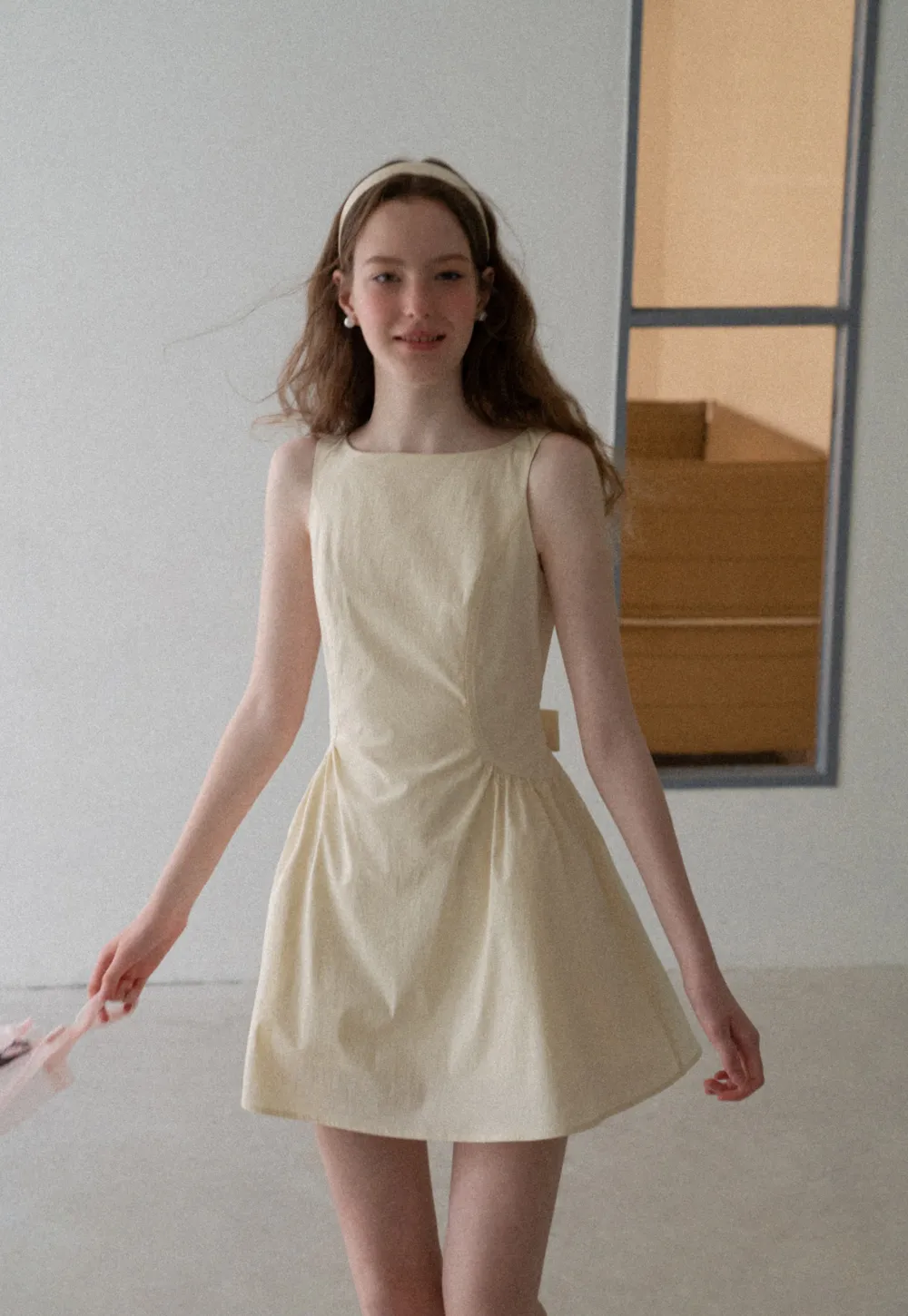 Square Neck Sleeveless A-Line Dress