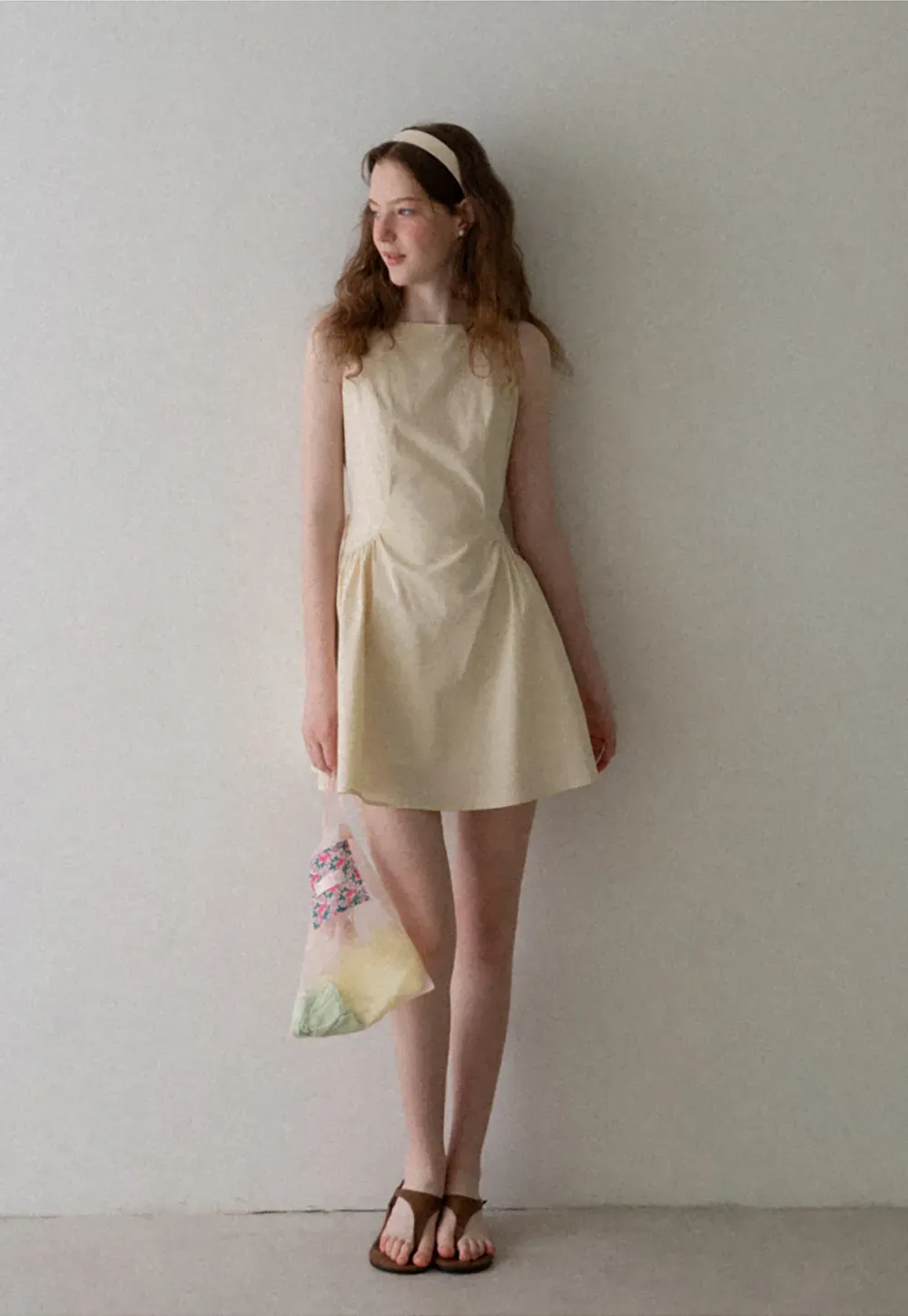 Square Neck Sleeveless A-Line Dress