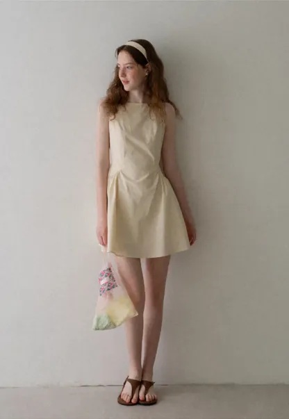 Square Neck Sleeveless A-Line Dress