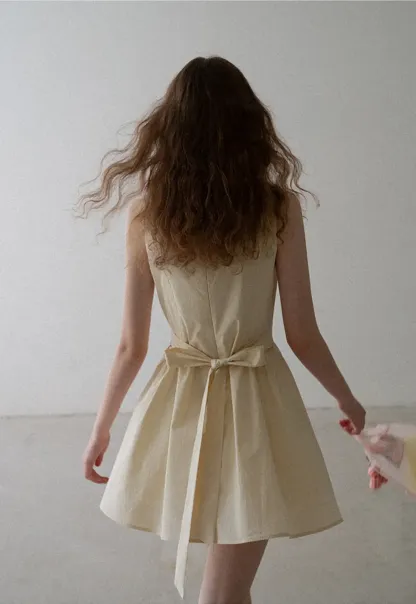 Square Neck Sleeveless A-Line Dress