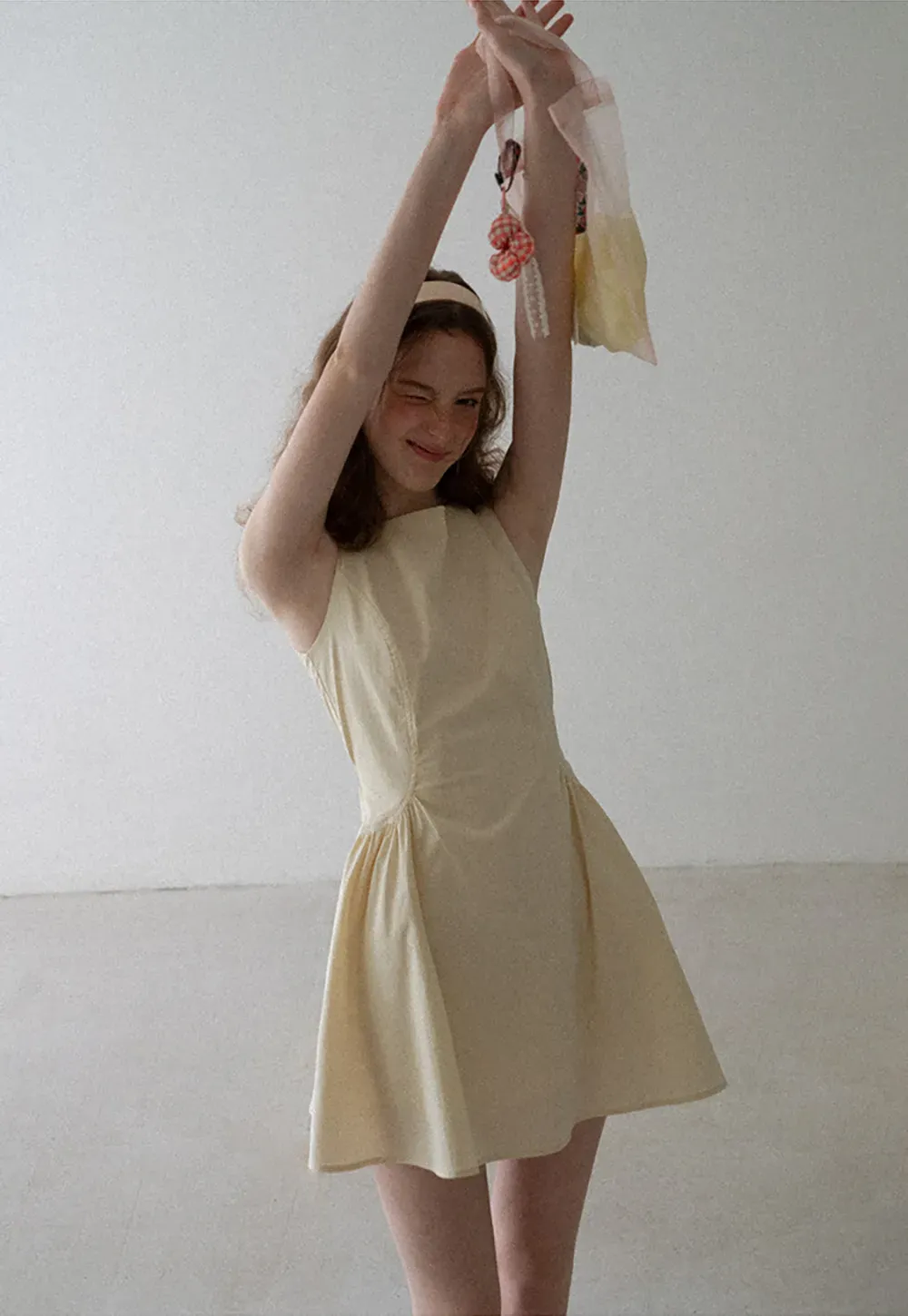 Square Neck Sleeveless A-Line Dress