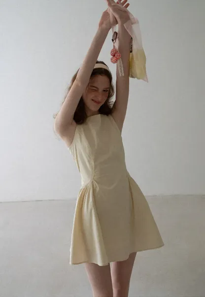Square Neck Sleeveless A-Line Dress