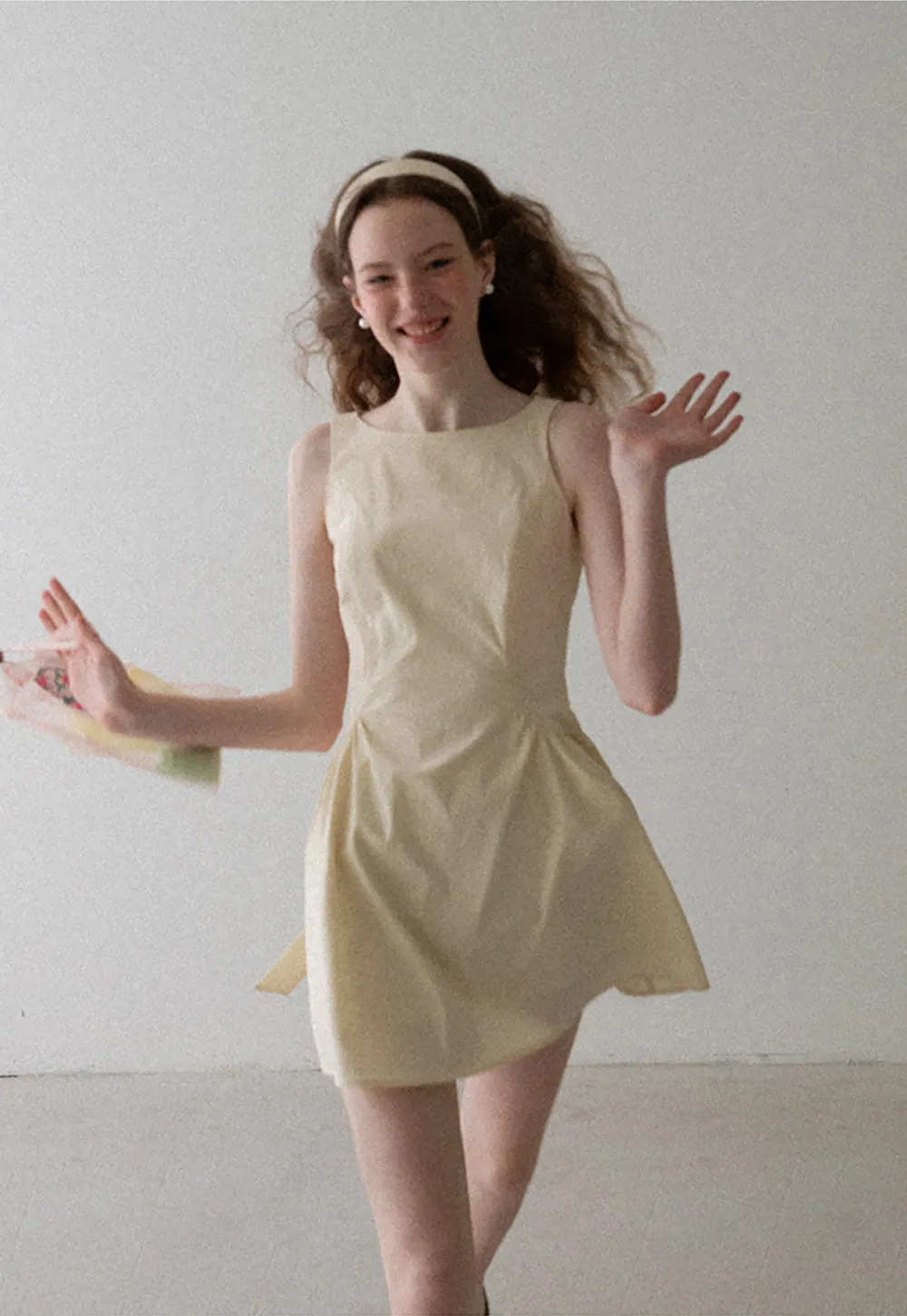 Square Neck Sleeveless A-Line Dress