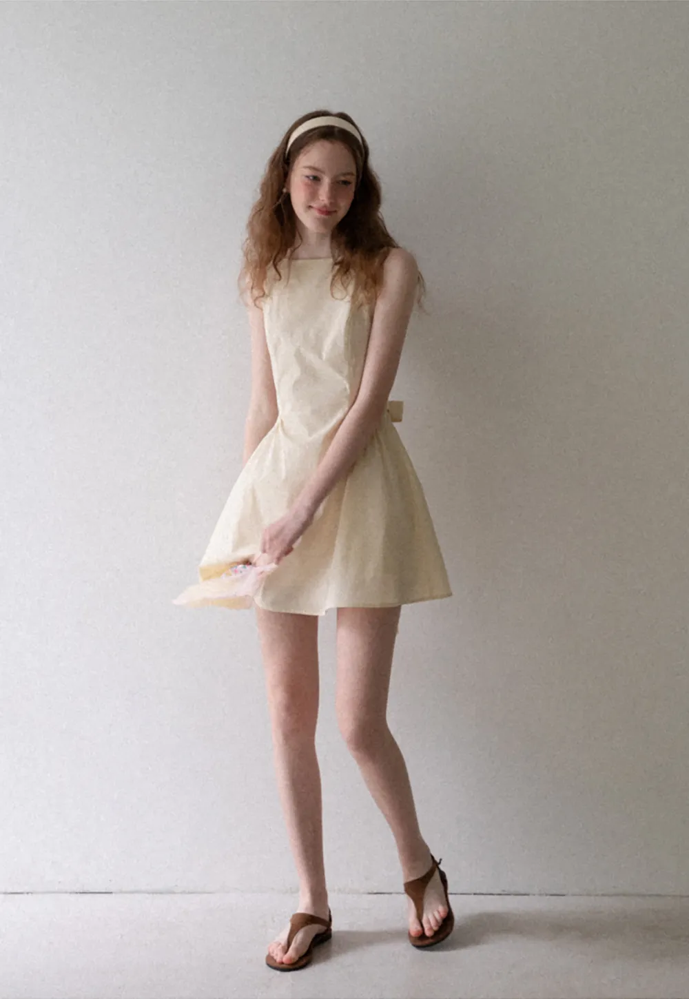 Square Neck Sleeveless A-Line Dress
