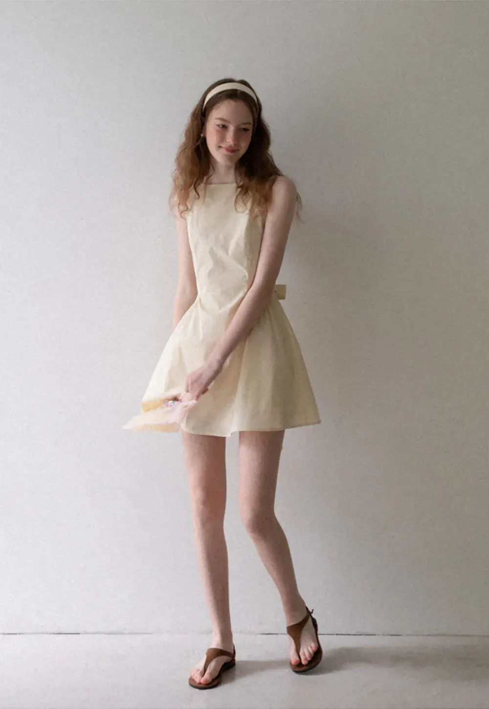 Square Neck Sleeveless A-Line Dress