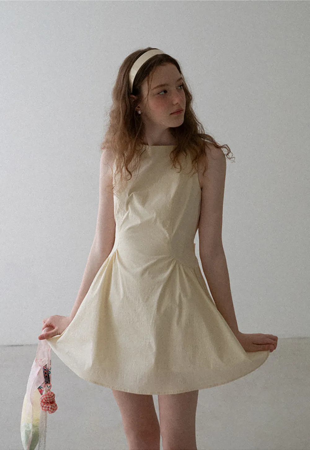 Square Neck Sleeveless A-Line Dress