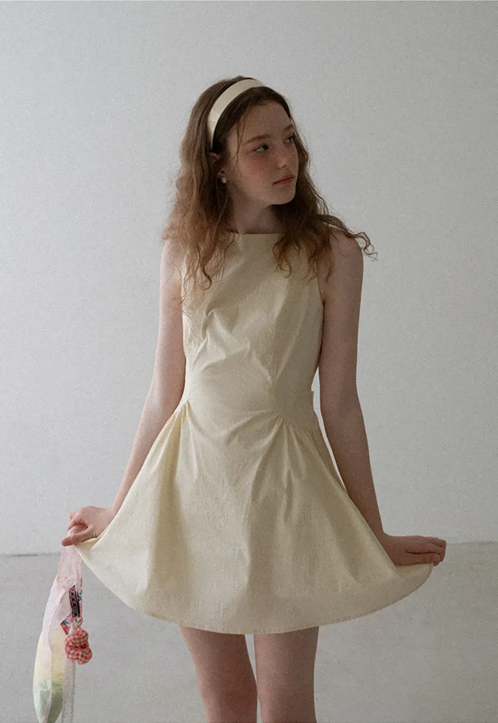 Square Neck Sleeveless A-Line Dress