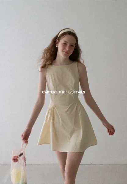 Square Neck Sleeveless A-Line Dress