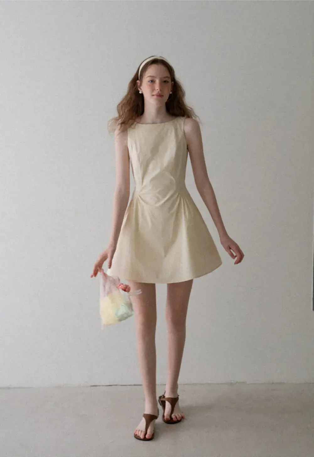 Square Neck Sleeveless A-Line Dress