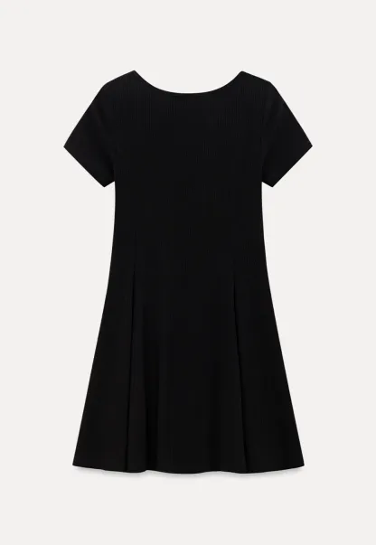 V Neck Short Sleeve A Line Dress