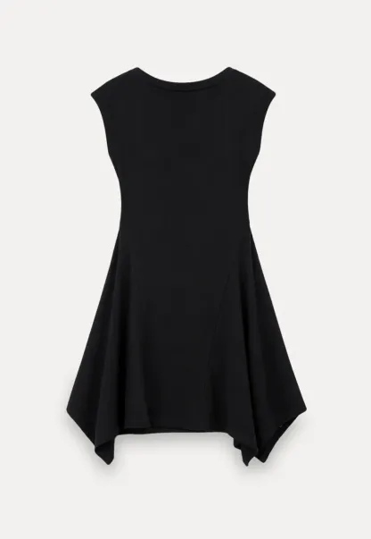 Square Neck Cap Sleeve A-Line Dress