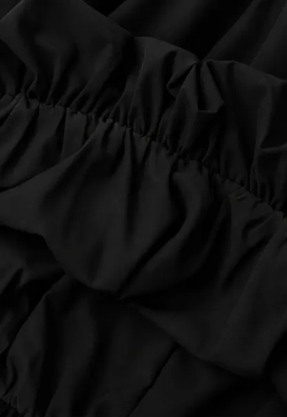 Drawstring Waist Puff Sleeve Mini Dress