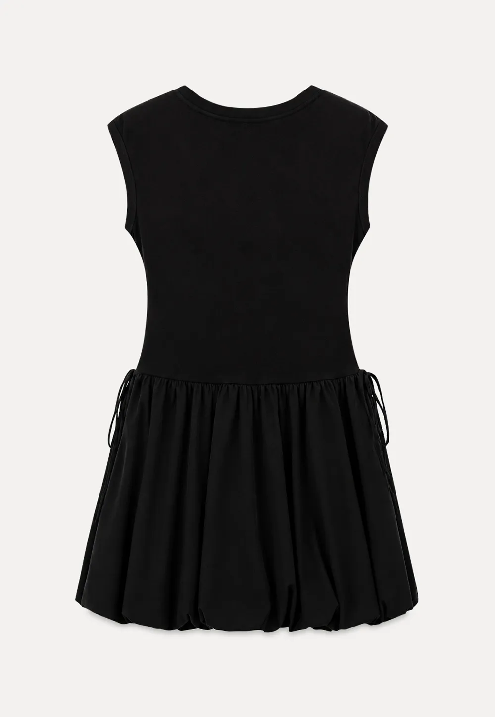 Drawstring Waist Puff Sleeve Mini Dress