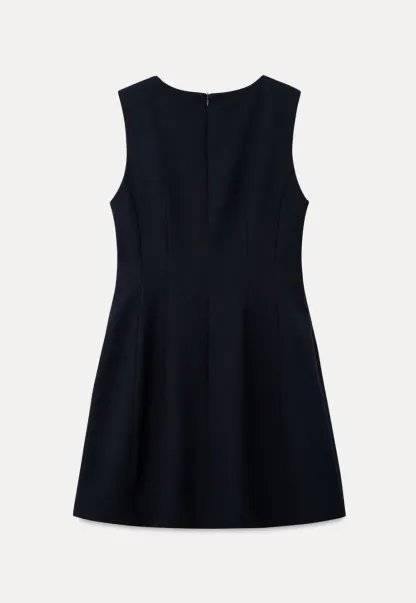 Peter Pan Collar Puff Sleeve Layered Dress