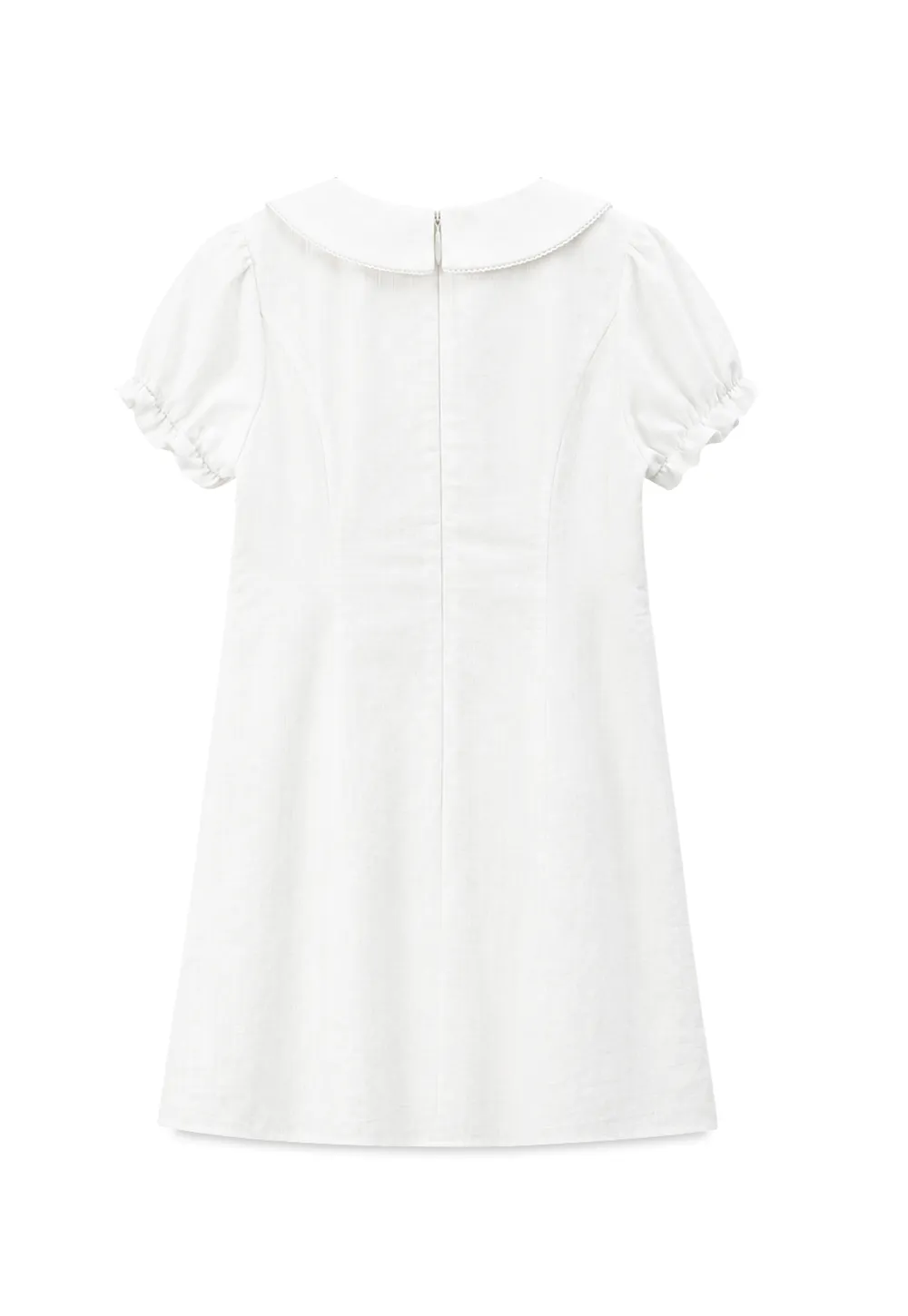 Peter Pan Collar Pleated Short Sleeve Dress