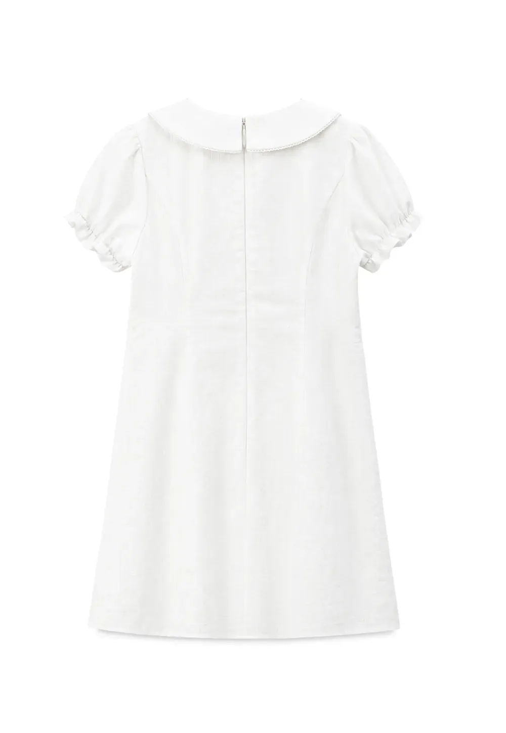 Peter Pan Collar Pleated Short Sleeve Dress