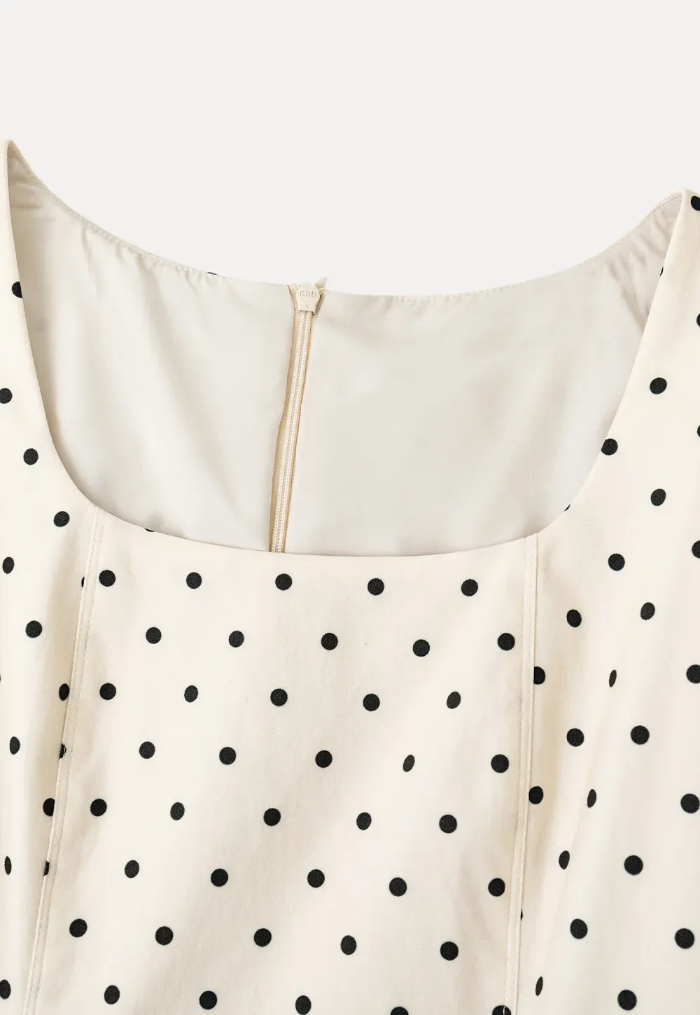 Polka Dot Square Neck Sleeveless A Line Dress