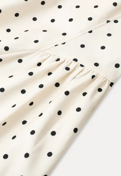 Polka Dot Square Neck Sleeveless A Line Dress