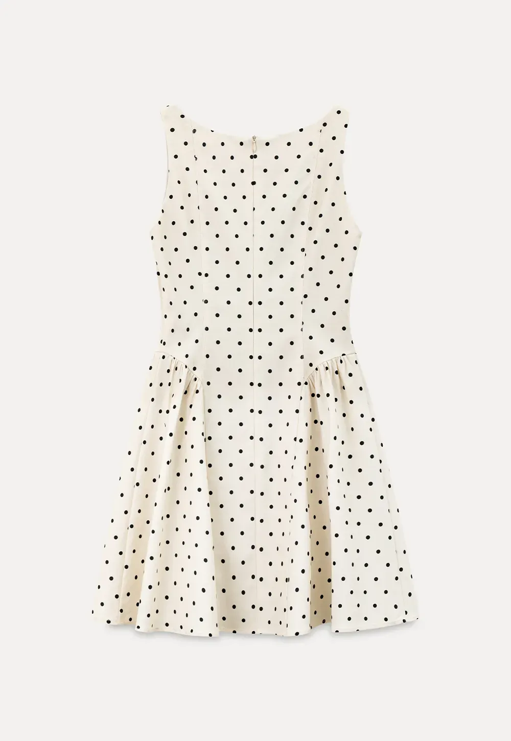 Polka Dot Square Neck Sleeveless A Line Dress