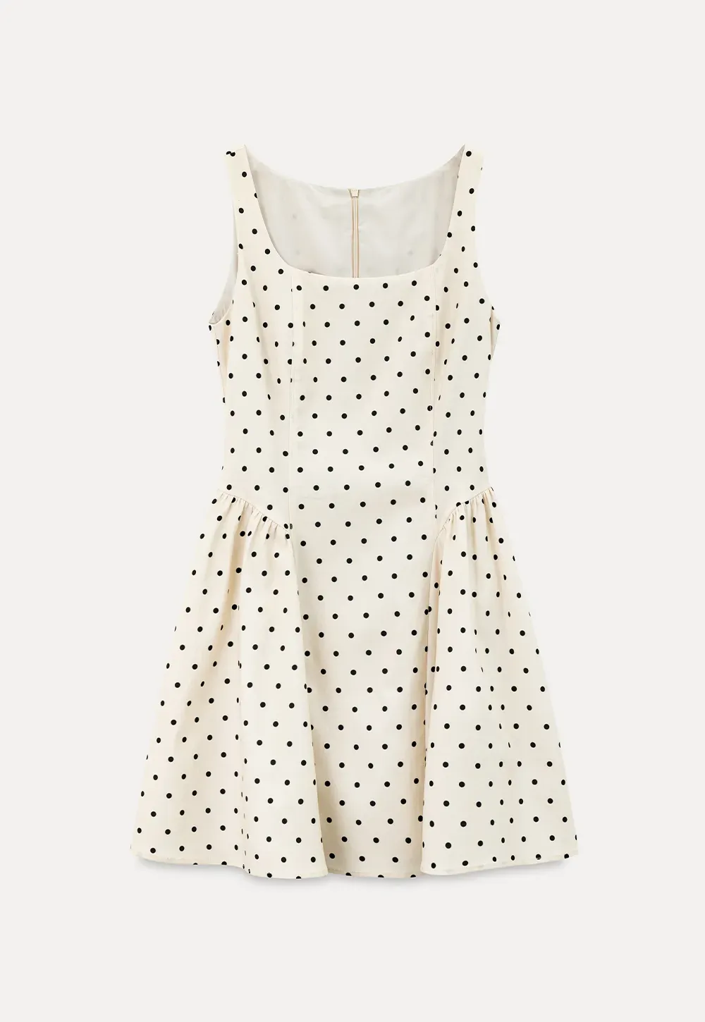 Polka Dot Square Neck Sleeveless A Line Dress