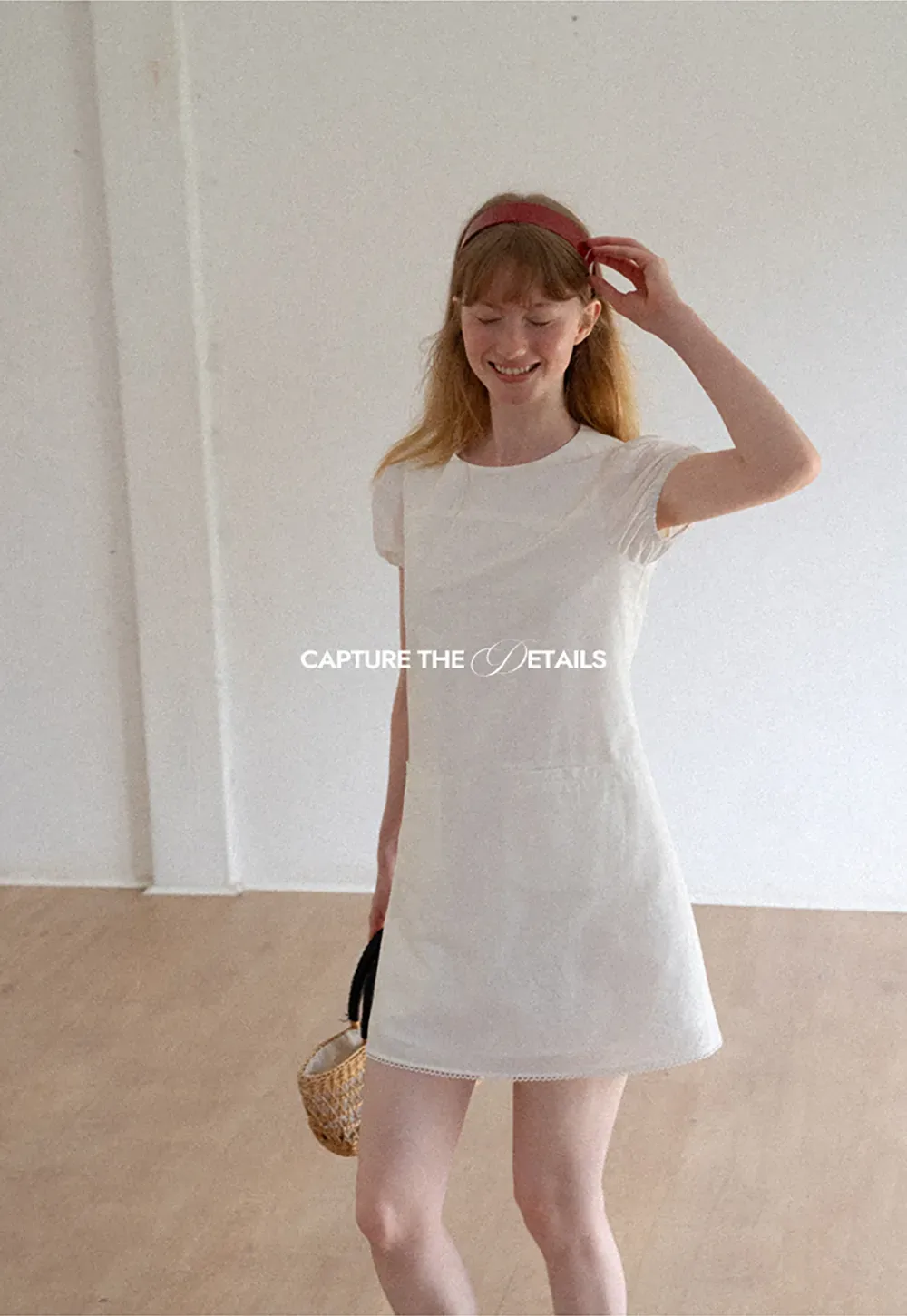 Lace Trim Short Sleeve A-Line Dress
