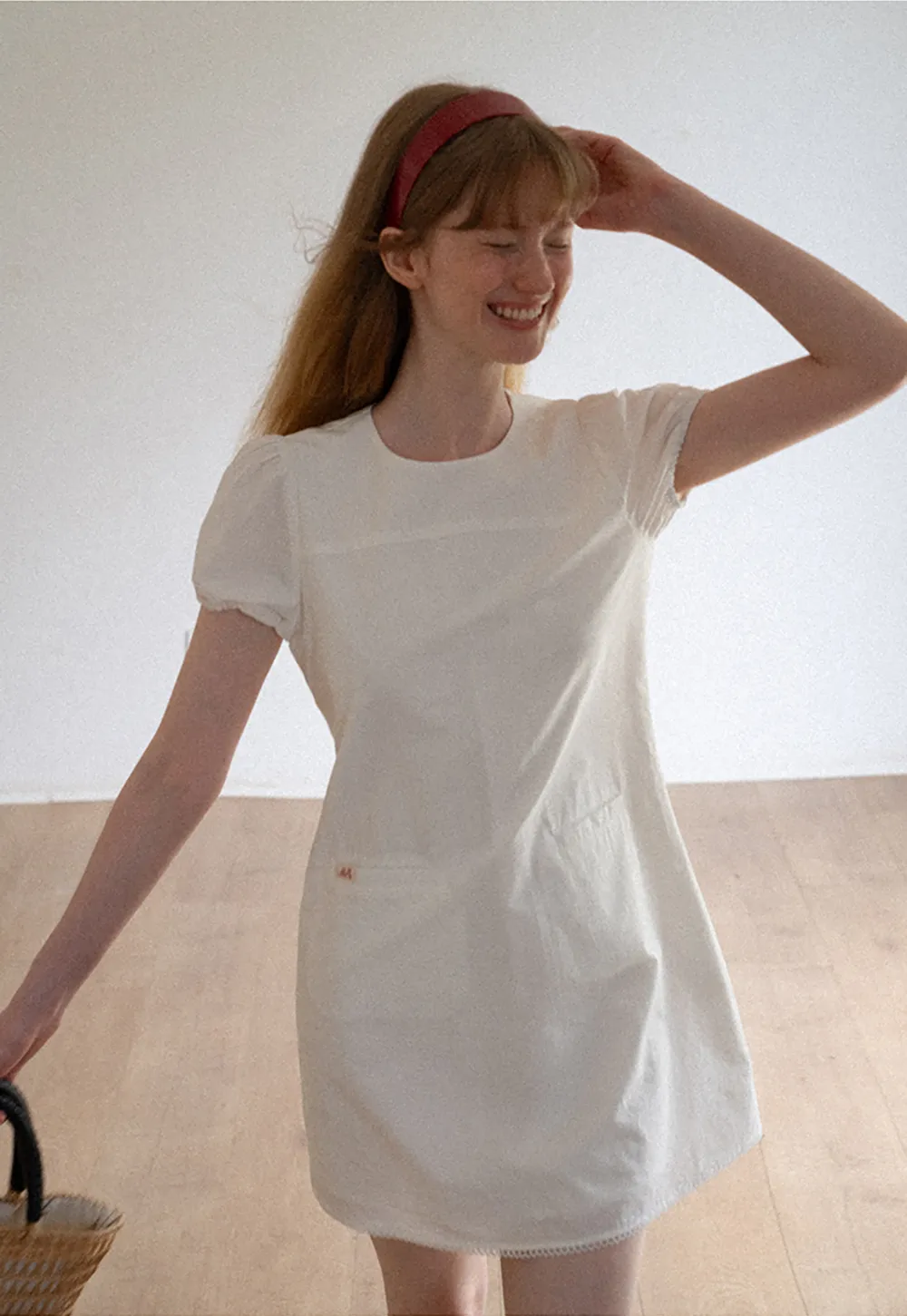 Lace Trim Short Sleeve A-Line Dress