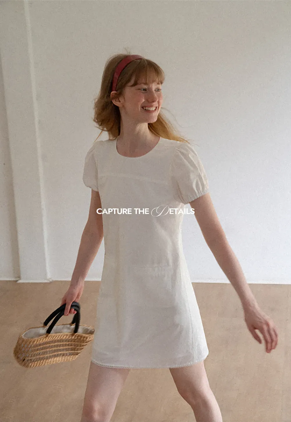 Lace Trim Short Sleeve A-Line Dress