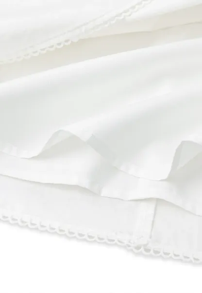 Lace Trim Short Sleeve A-Line Dress