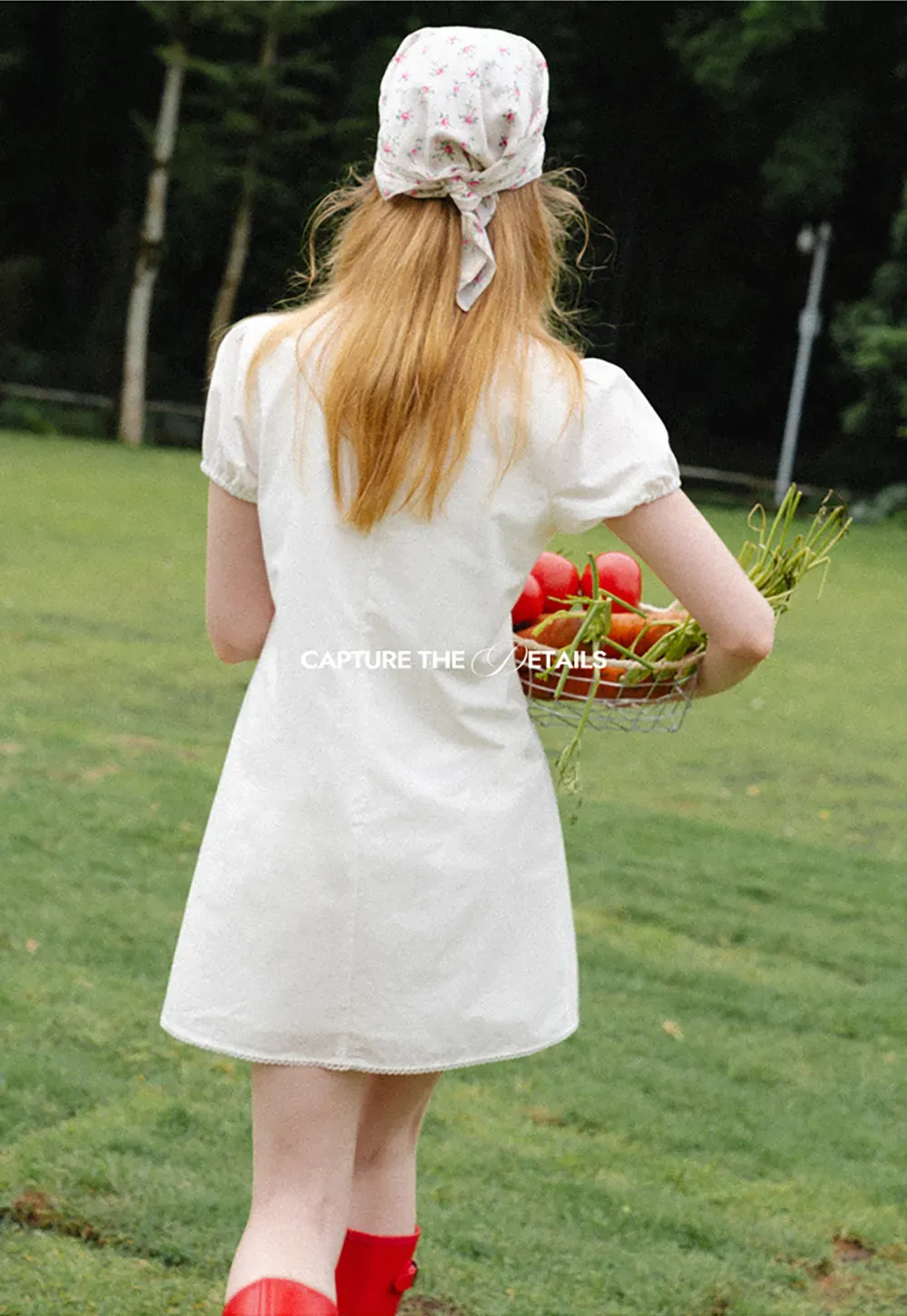 Lace Trim Short Sleeve A-Line Dress
