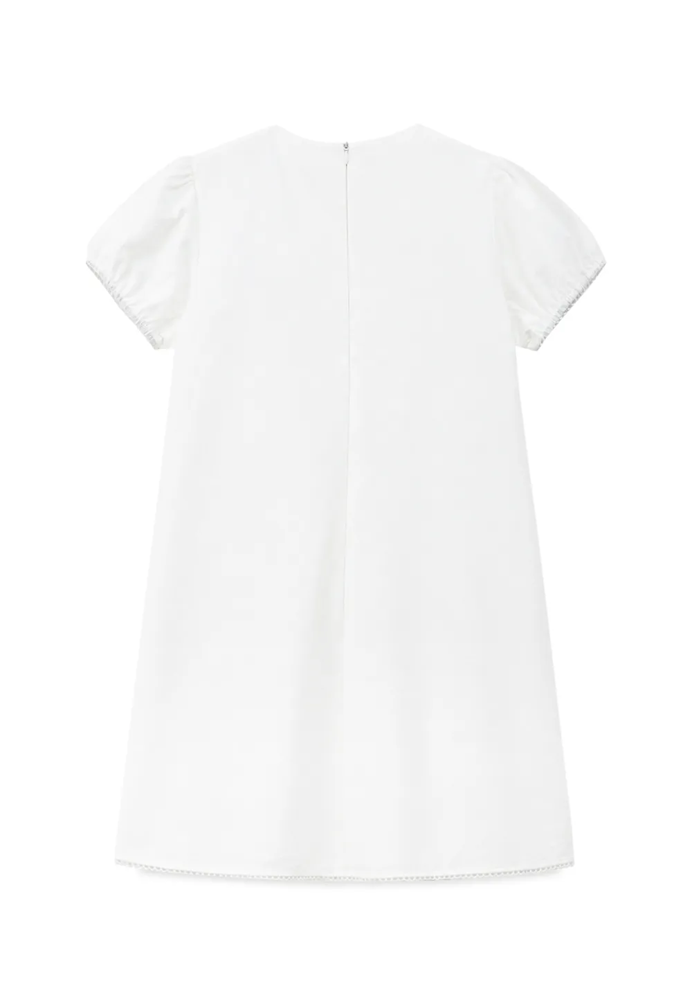 Lace Trim Short Sleeve A-Line Dress