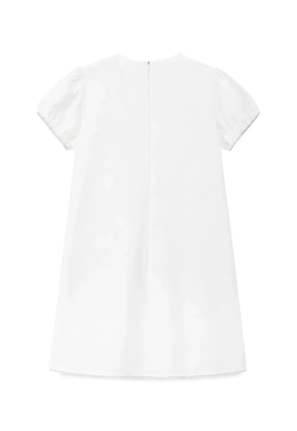 Lace Trim Short Sleeve A-Line Dress