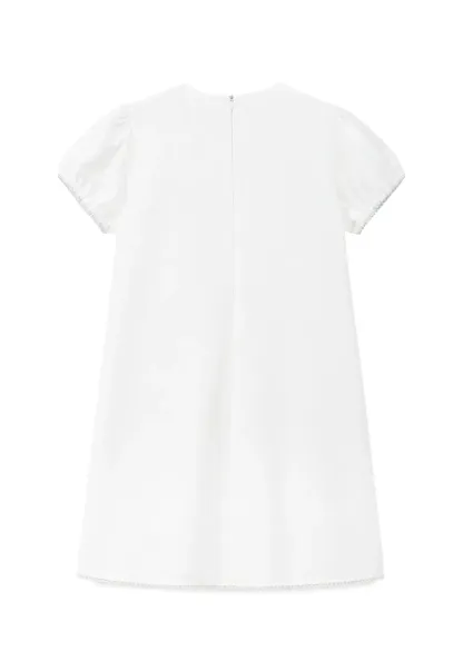 Lace Trim Short Sleeve A-Line Dress