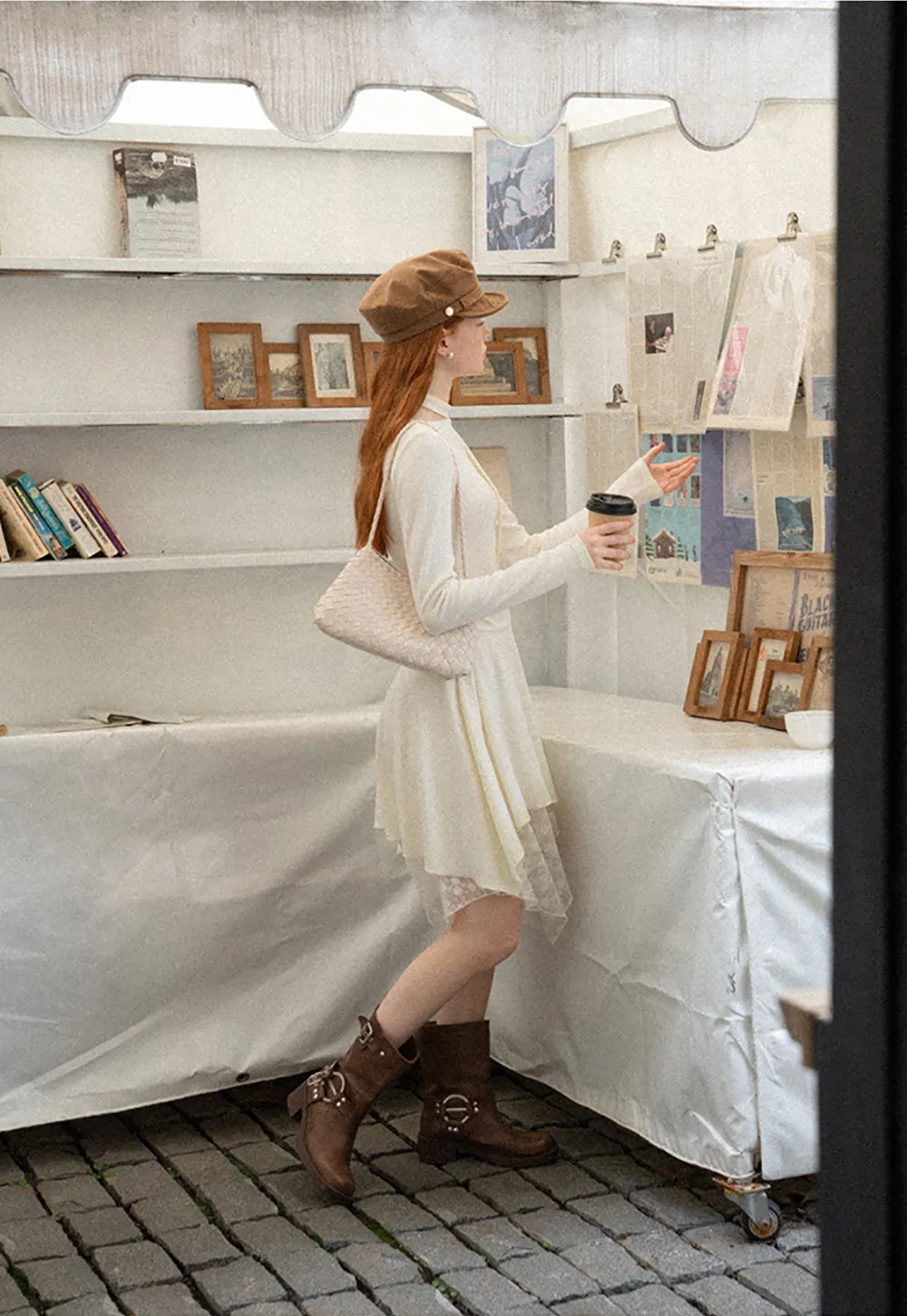 Asymmetrical Hem Lace Panel Knit Dress